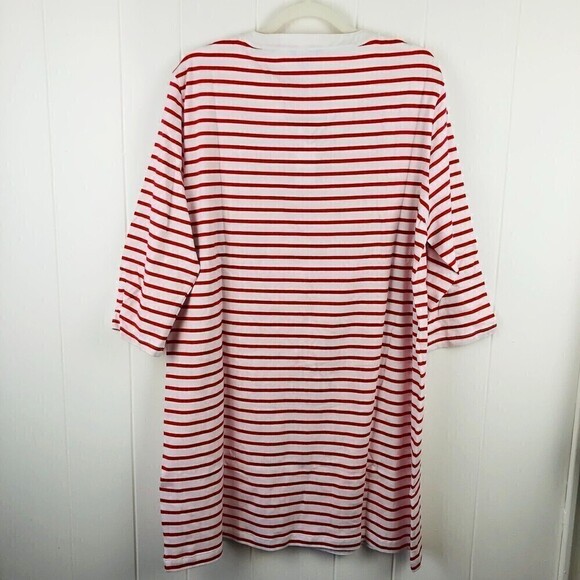 Draper James Womens Striped T-Shirt Dress in Lipstick Red Multi XX-Large - Picture 3 of 11